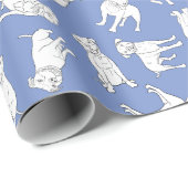 Pitbull Confetti blue roll Cadeaupapier (Rol Hoek)