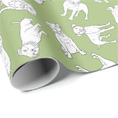 Pitbull Confetti-groene rol Cadeaupapier (Rol Hoek)