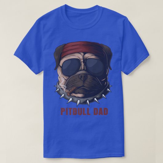 Pitbull Dad American Pit Bull Dog US vlag 4th of J T-shirt (Design voorkant)