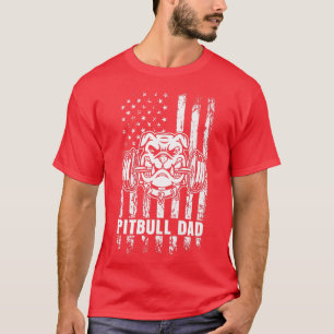 Pitbull Dad American Pit Bull Dog US vlag 4th of J T-shirt