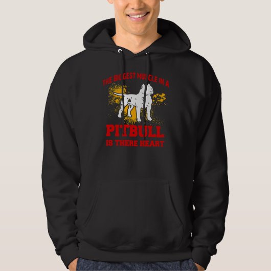 Pitbull De grootste spier in een pitbull is hun h Hoodie (Voorkant)