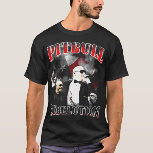 Pitbull de heer Worldwide  T-shirt (Voorkant)