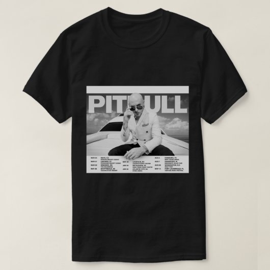 Pitbull de heer Worldwide Tour 2021 Poster T-shirt (Design voorkant)