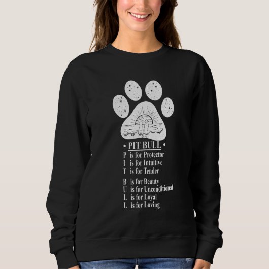Pitbull Description Dog Paw Mam Trui (Voorkant)