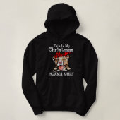 Pitbull Dit is mijn kerstpajama Pitbull Love B Hoodie (Design voorkant)