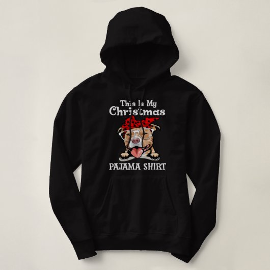 Pitbull Dit is mijn kerstpajama Pitbull Love B Hoodie (Design voorkant)