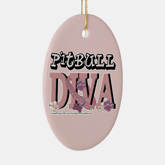 Pitbull DIVA Keramisch Ornament (Rechts)
