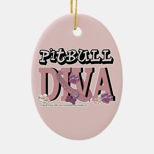Pitbull DIVA Keramisch Ornament (Achterkant)