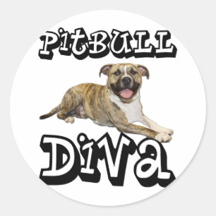 PitBull DIVA - Tijger Ronde Sticker
