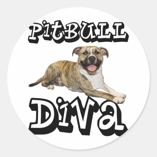PitBull DIVA - Tijger Ronde Sticker (Voorkant)
