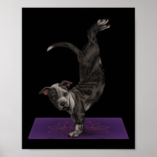 Pitbull doet yogameditatie Zen Namaste Honden Yoga Poster