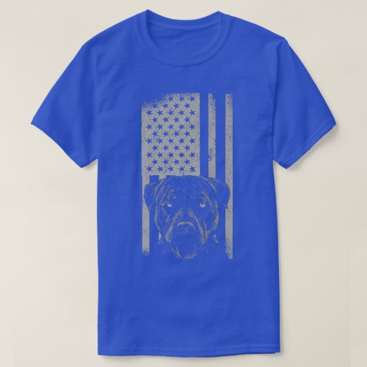 Pitbull Dog American Pit Bull USA Flag Premium T-S T-shirt (Design voorkant)