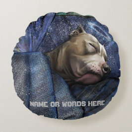 Pitbull Dog Angel Sympathie verlies condoleances Rond Kussen