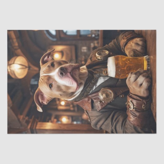 Pitbull Dog Cheers - Decoupage - Tissuepapier (Voorkant)