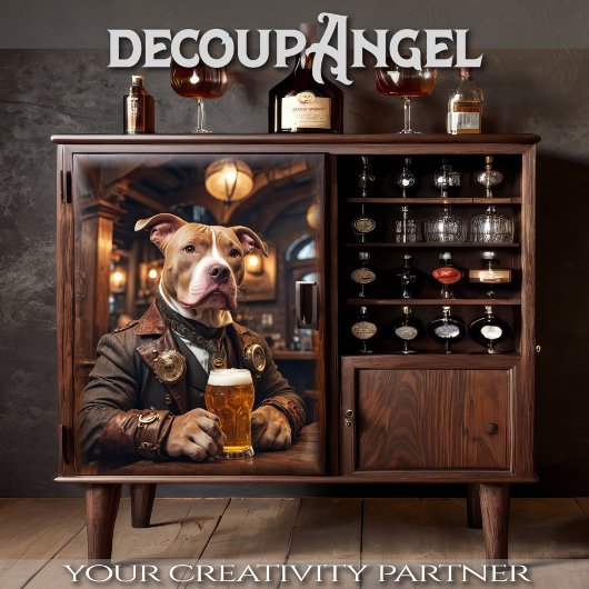 Pitbull Dog Cheers - Decoupage - Tissuepapier