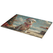 Pitbull Dog Christmas Beach Snijplank (Hoek)