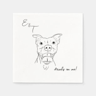 Pitbull Dog Cocktail bruiloft servetten