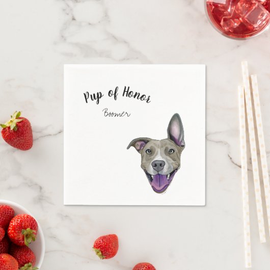 Pitbull Dog Cocktail Napkins Servet (Insitu)
