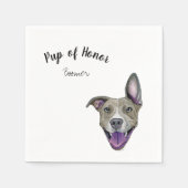Pitbull Dog Cocktail Napkins Servet (Voorkant)