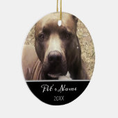 Pitbull Dog Custom Pet met kerstfoto Keramisch Ornament (Rechts)