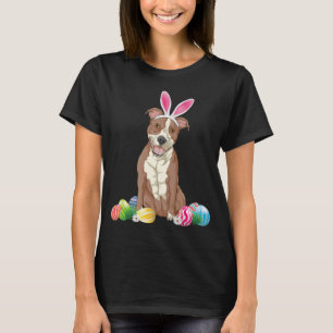 Pitbull Dog Easter Day Bunny Eggs Easter Costuum B T-shirt