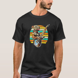 Pitbull Dog Electric Guitar Sunset Musician Guitar T-shirt