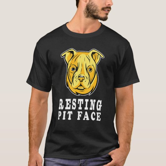 Pitbull Dog Face Resting Pit Face Funny Dog Happy T-shirt (Voorkant)