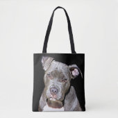 PITBULL DOG FUNNY CANVAS TAS (Voorkant)