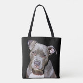 PITBULL DOG FUNNY CANVAS TAS (Achterkant)