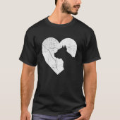 Pitbull Dog Funny Heart Valentine's Day Dog Dad Mo T-shirt (Voorkant)