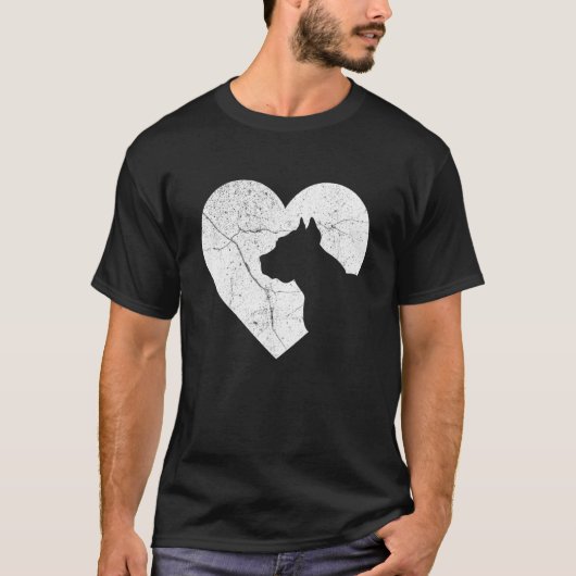 Pitbull Dog Funny Heart Valentine's Day Dog Dad Mo T-shirt (Voorkant)