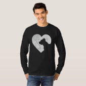Pitbull Dog Funny Heart Valentine's Day Dog Dad Mo T-shirt (Voorkant volledig)