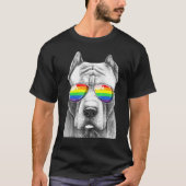 Pitbull Dog Gay Pride Flag Sunbrit Lgbt T-shirt (Voorkant)
