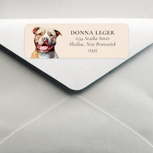PitBull Dog gepersonaliseerd adres Etiket