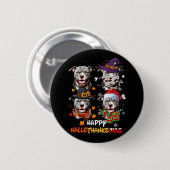 Pitbull Dog Hallothanksmas Halloween Thanksgiving Ronde Button 5,7 Cm (Voorkant /achterkant)