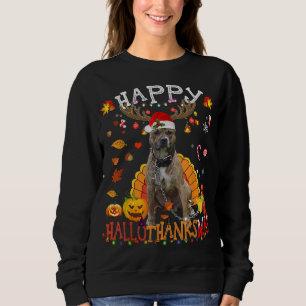Pitbull Dog Happy Hanksmas Halloween Thanksg Trui