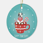 Pitbull Dog Happy Pawlidays Keramisch Ornament (Links)