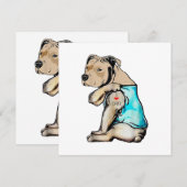 Pitbull Dog I Love Dad Tattoo Funny Family Bedankkaart (Voorkant / Achterkant)