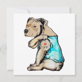Pitbull Dog I Love Dad Tattoo Funny Family Bedankkaart (Achterkant)