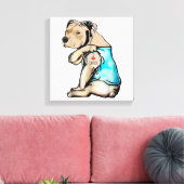 Pitbull Dog I Love Dad Tattoo Funny Family Canvas Afdruk (Insitu (Woonkamer))