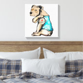 Pitbull Dog I Love Dad Tattoo Funny Family Canvas Afdruk (Insitu (Slaapkamer))