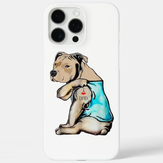 Pitbull Dog I Love Dad Tattoo Funny Family Case-Mate iPhone Case (Achterkant)