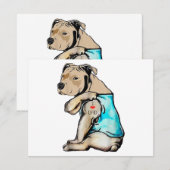 Pitbull Dog I Love Dad Tattoo Funny Family Feestdagenkaart (Voorkant / Achterkant)
