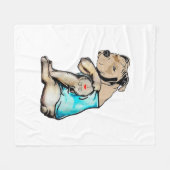 Pitbull Dog I Love Dad Tattoo Funny Family Fleece Deken (Voorkant (Horizontaal))