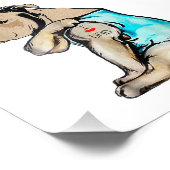 Pitbull Dog I Love Dad Tattoo Funny Family Foto Afdruk (Hoek)