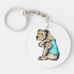 Pitbull Dog I Love Dad Tattoo Funny Family Sleutelhanger