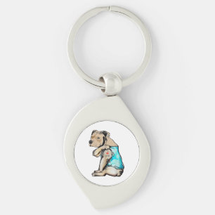 Pitbull Dog I Love Dad Tattoo Funny Family Sleutelhanger
