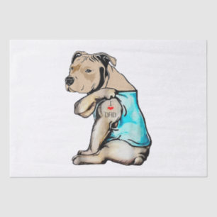 Pitbull Dog I Love Dad Tattoo Funny Family Tissuepapier