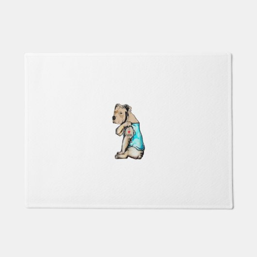 Pitbull Dog I Love Daddy Tattoo Funny Daddy Pitbul Deurmat (Voorkant)