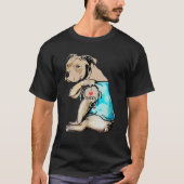 Pitbull Dog I Love Daddy Tattoo Funny Daddy Pitbul T-shirt (Voorkant)